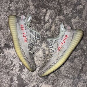 Yeezy Boost 350 V2 blue tint Gray with Red Accents
